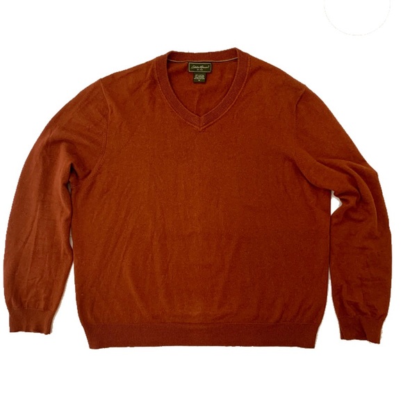 Eddie Bauer Men's Cashmere V-neck Sweater - Picture 7 of 11
